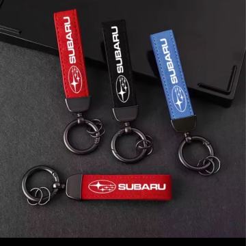SUBARU-Privjesak za ključeve od automobila, kožni privjesak s amblemom