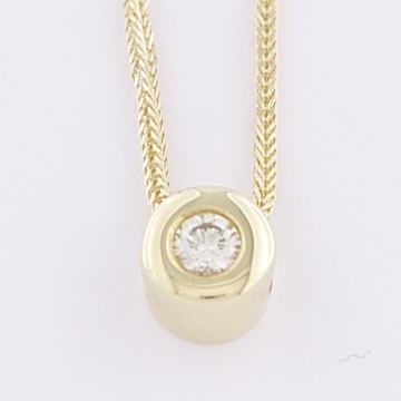 ZLATNI DIJAMANTNI PRIVJESAK 0,10ct. 14K (585) 0,53g NOVO • GOLD SHOP •