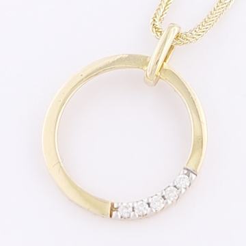 ZLATNI DIJAMANTNI PRIVJESAK 14K (585) 0,65 grama NOVO • GOLD SHOP •