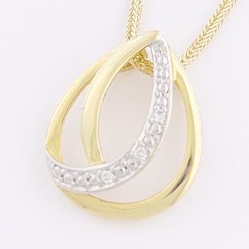 ZLATNI DIJAMANTNI PRIVJESAK 14K (585) 0,90 grama NOVO • GOLD SHOP •