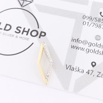 ZLATNI DIJAMANTNI PRIVJESAK 14K (585) 0,95 grama NOVO • GOLD SHOP •