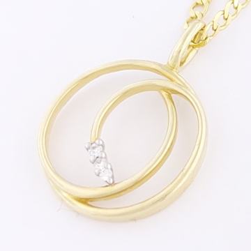 ZLATNI DIJAMANTNI PRIVJESAK 14K (585) 1,24 grama NOVO • GOLD SHOP •