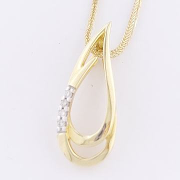 ZLATNI DIJAMANTNI PRIVJESAK SUZA 14K (585) 1,01g NOVO • GOLD SHOP •