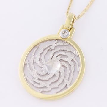 ZLATNI DIJAMANTNI PRIVJESAK VERTIGO 14K (585) 2,93g NOVO • GOLD SHOP •