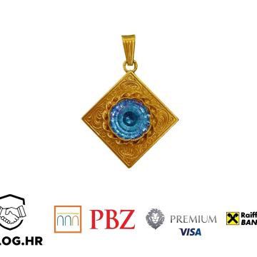 ZLATNI PENDANT SA KAMENOM 14K .585 15,88G **DO 24 RATE** R1!