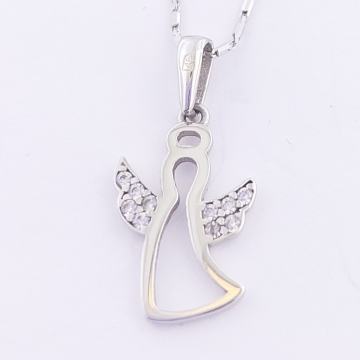 ZLATNI PRIVJESAK ANĐEO S BIJELIM CIRKONIMA 14K 0,65g NOVO GOLD SHOP