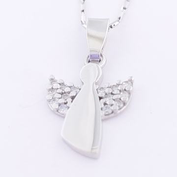 ZLATNI PRIVJESAK ANĐEO S BIJELIM CIRKONIMA 14K 0,93g NOVO GOLD SHOP