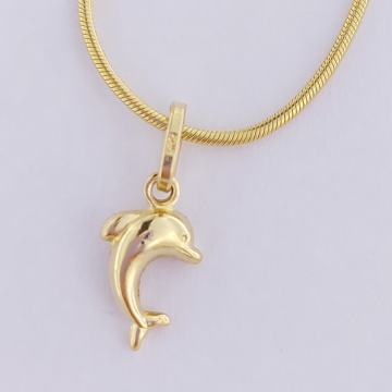 ZLATNI PRIVJESAK DELFIN GLAT/MAT 14K (585) 0,45g NOVO • GOLD SHOP •