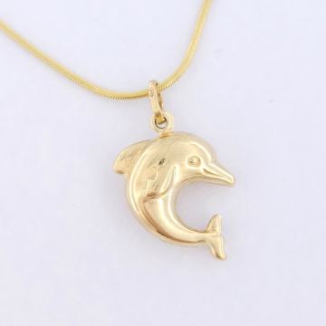 ZLATNI PRIVJESAK DELFIN GLAT/MAT 14K (585) 1,66g NOVO • GOLD SHOP •