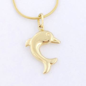 ZLATNI PRIVJESAK DELFINIĆ GLAT 14K (585) 0,98g NOVO • GOLD SHOP •