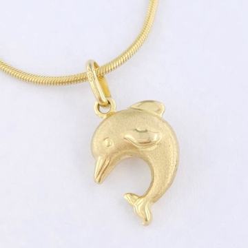 ZLATNI PRIVJESAK DELFINIĆ LAGANI MAT 14K (585) 0,98g NOVO • GOLD SHOP