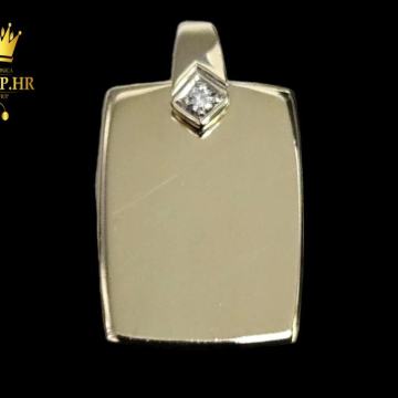 ZLATNI PRIVJESAK S DIJAMANTOM 0.03ct 14K / R1, RATE !