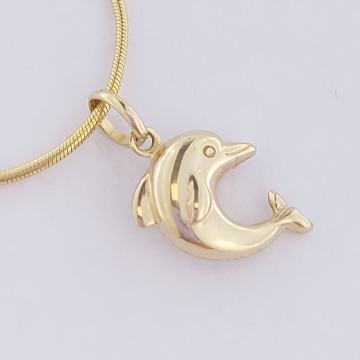 ZLATNI PRIVJESAK DELFIN GLAT/MAT 14K (585) 0,83g NOVO • GOLD SHOP •