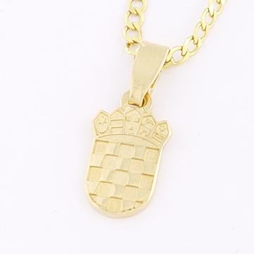 ZLATNI PRIVJESAK HRVATSKI DRŽAVNI GRB 14K (585) 0,77g NOVO • GOLD SHOP