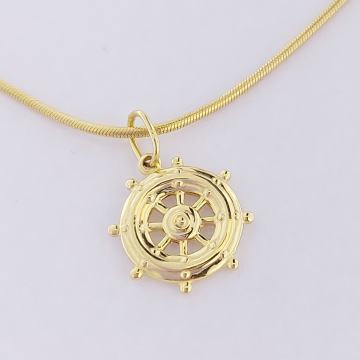 ZLATNI PRIVJESAK KORMILO BRODA 14K (585) 1,20g NOVO • GOLD SHOP •