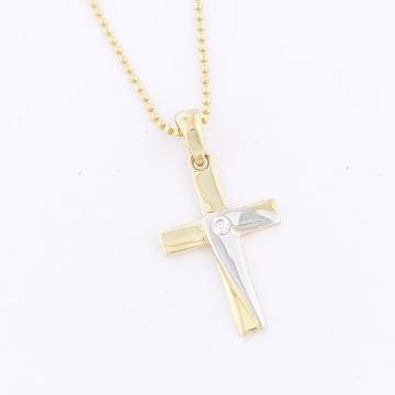 ZLATNI PRIVJESAK KRIŽ GLAT 14K (585) 0,89g NOVO • GOLD SHOP •