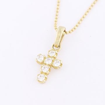 ZLATNI PRIVJESAK KRIŽIĆ S CIRKONIMA 14K (585) 0,83g NOVO • GOLD SHOP •