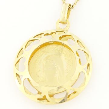 ZLATNI PRIVJESAK MAJKA BOŽJA 14K (585) 2,92g NOVO • GOLD SHOP •