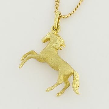 ZLATNI PRIVJESAK MUSTANG U GALOPU 14K (585) 2,58g NOVO • GOLD SHOP •