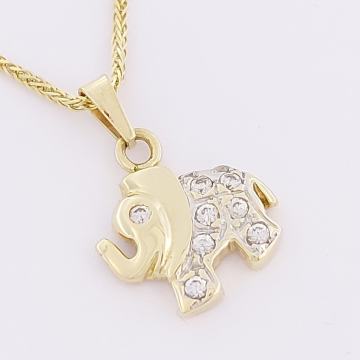 ZLATNI PRIVJESAK NASMIJEŠENI SLONIĆ 14K (585) 2,08g NOVO • GOLD SHOP •