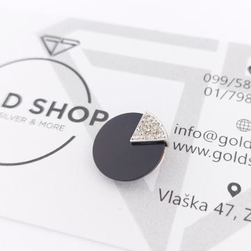 ZLATNI PRIVJESAK S ONIXOM I DIJAMANTIMA 14K (585) 1,46g NOVO GOLD SHOP