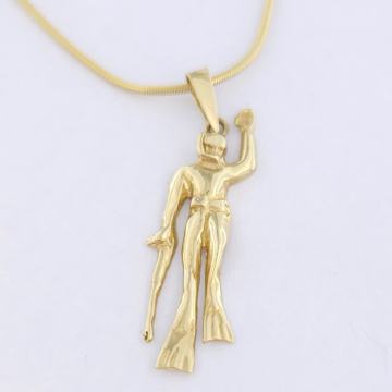 ZLATNI PRIVJESAK PODVODNI RIBOLOVAC 14K (585) 2,13g NOVO • GOLD SHOP •