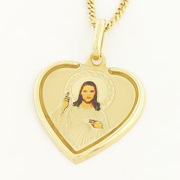 ZLATNI PRIVJESAK SRCE, ISUS 14K (585) 1,02g NOVO • GOLD SHOP •