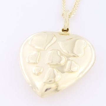 ZLATNI PRIVJESAK SRCE S MANJIM SRCIMA 14K (585) 2,77g NOVO • GOLD SHOP