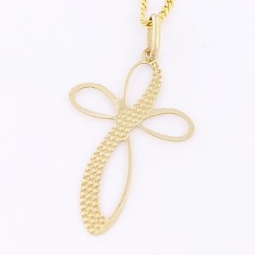ZLATNI STILIZIRANI PRIVJESAK KRIŽIĆ 14K (585) 0,52g NOVO • GOLD SHOP •