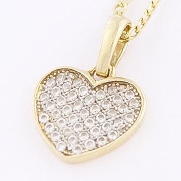 ZLATNO SRCE ISPUNJENO CIRKONIMA 14K (585) 1,07g NOVO • GOLD SHOP •