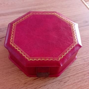 VINTAGE KOŽNA KUTIJA ZA NAKIT SA UGRAĐENIM OGLEDALOM