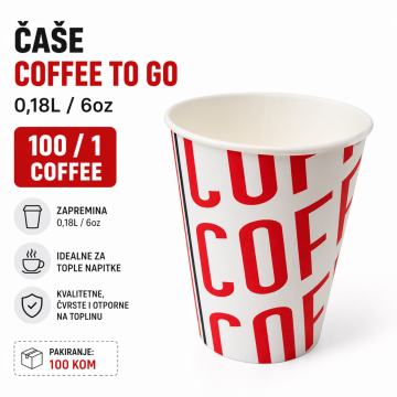 ČAŠE COFFE TO GO 0,18L/6oz 100/1 COFFEE