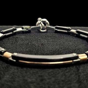 BARAKA MUŠKA NARUKVICA KOMBINACIJA ČELIK + ZLATO 23,52G 18K /R1, RATE!