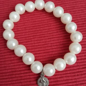 Biserna narukvica+medaljica Sv.Benedikta