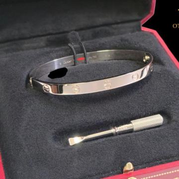 CARTIER LOVE BRACELET WHITE GOLD / R1, RATE !!