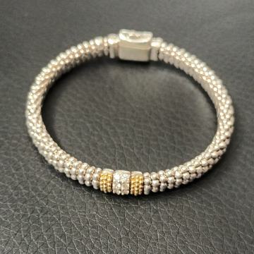 Caviar Lagos-damska narukvica,srebro-zlato-dijamanti