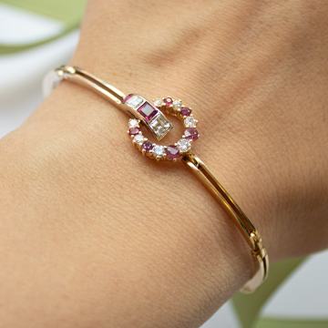 DIJAMANTNA ZLATNA NARUKVICA S RUBINIMA 18K (750) 11,60g NOVO GOLD SHOP