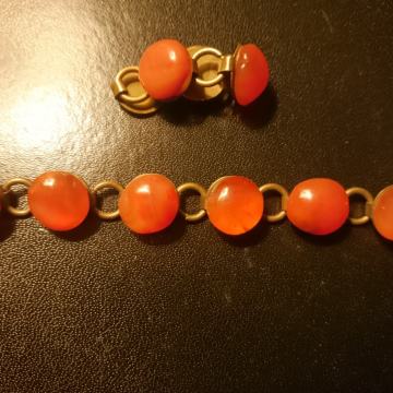 Karneol prirodni - vintage komplet narukvica i prsten