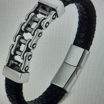 moto narukvica, nehrđajući čelik i koža