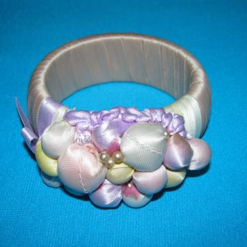 NARUKVICA - Drvena sa GROZDOM-kristali-perle SAND-2