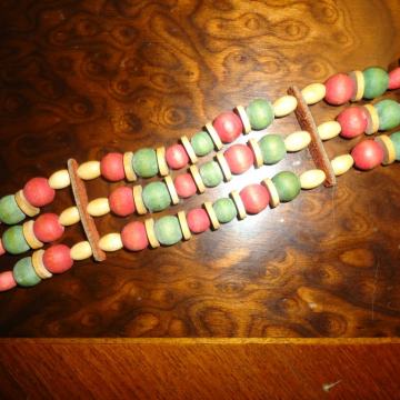 Narukvica - drvo, koža