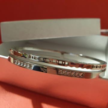 Narukvica kirurški čelik čvrsta dupla, sa cirkonima, žig Tantastic New