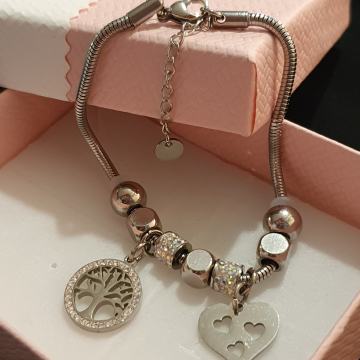 Narukvica kirurški čelik like Pandora BIRATE PRIVJESKE