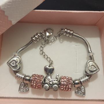 Narukvica kirurški čelik like Pandora s privjescima