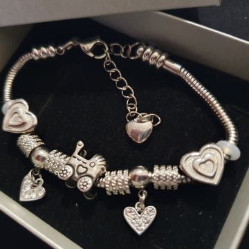 Narukvica kirurški čelik like Pandora s privjescima