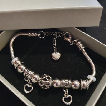 Narukvica kirurški čelik like Pandora s privjescima