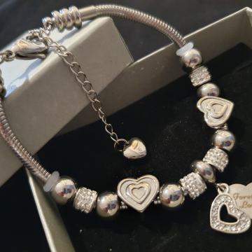 Narukvica kirurški čelik like Pandora s privjescima