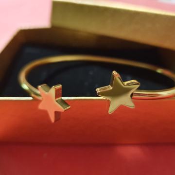 Narukvica kirurški čelik zvijezda pozlaćena