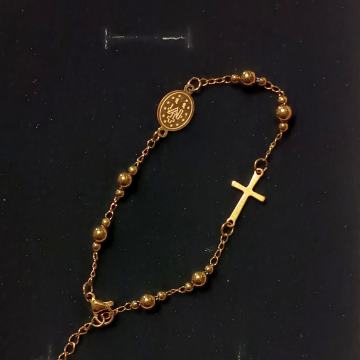 čelik, narukvica s medaljicom i križićem, nekorišteno!