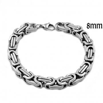 Narukvica muška siva 8mm -20cm